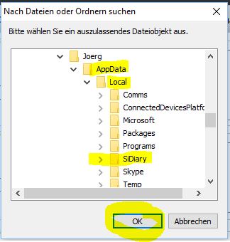 Antivirus Ausnahme-Pfad suchen