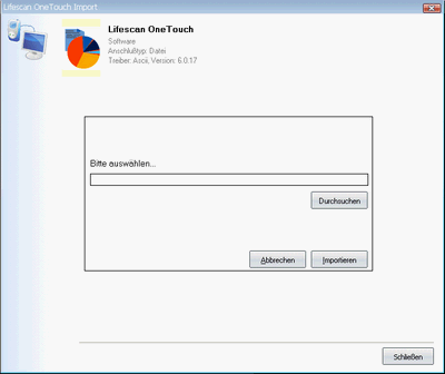 Datenübernahme von Lifescan OneTouch ins Diabetes-Tagebuch